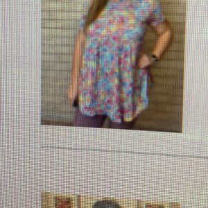 Blue multi floral peplum top